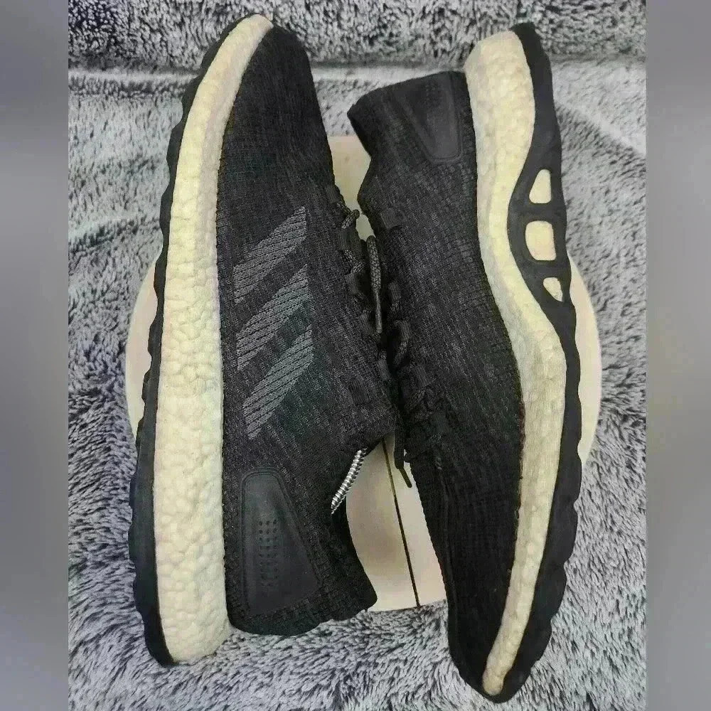 Adidas Pureboost Core Black Dark Solid Grey Sneakers Shoes Men Size 13 CP9326 - Picture 5 of 9